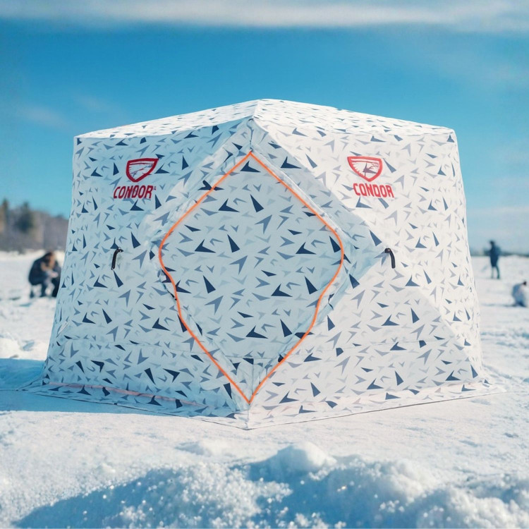 Палатка зимняя куб Condor 3,6 х 3,6 х 2,2 м 3 слойная белый камуфляж Палатка зимняя куб Condor 3,6 х 3,6 х 2,2 м 3 слойная белый камуфляж